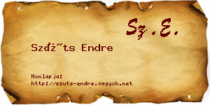 Szüts Endre névjegykártya